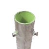 Base para Mástil Hasta 2" con Opresores, Base de 30 x 30 cm y Tubo de 50 cm Ced. 30. Galv. Inmersión.