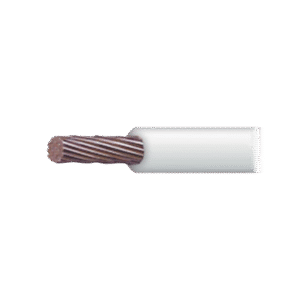 Cable 18 awg color blanco,Conductor de cobre suave cableado. Aislamiento de PVC, autoextinguible. BOBINA 100 MTS