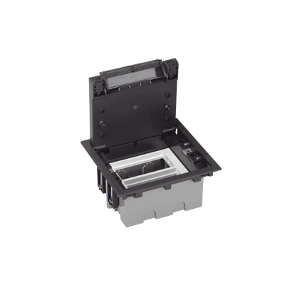 Caja de Suelo Simon S / 2 Módulos Dobles / Profundidad Ajustable 70-100 mm / Instalación en Pavimentos / Resistencia al Calor +125°C / Carga Máxima 1400 kg