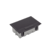 Caja de Suelo Simon / Profundidad Ajustable 70 a 100 mm / Capacidad para 4 Módulos / Incluye Cubeta y Embellecedor / Instalación en Pavimento / Resistencia al Calor +125°C / Carga Máxima 1300 kg