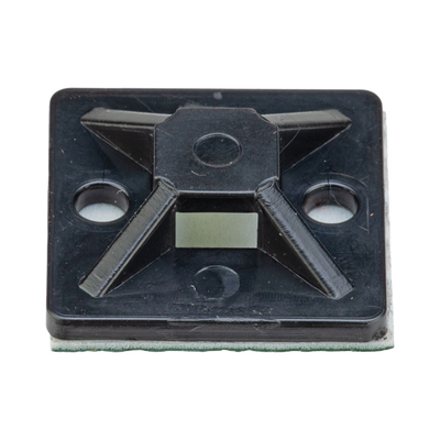 Montaje-Sujetador Adhesivo STRONGHOLD de 4 Vías de 3/4" x 3/4" x 1/4", Color Negro, Nylon 6.6 Retardante de Llamas V-2, Paquete de 100pz