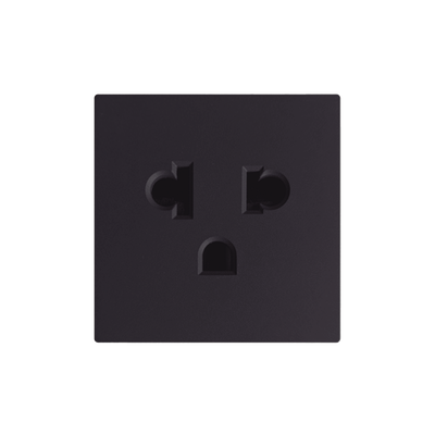 (K439/14) Tomacorriente Euroamericano Color Grafito