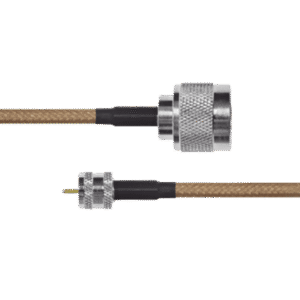 Jumper de Cable Coaxial RG-142/U de 180 cm y Conectores N Macho a Mini-UHF Macho.