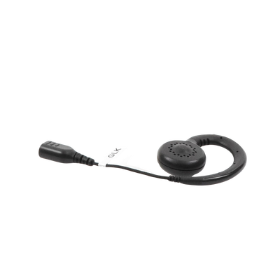 Auricular giratorio con gancho en forma de "G" con cable de fibra trenzada y conector SNAP. Requiere micrófono de solapa de 1 o 2 hilos de la Serie SNAP.