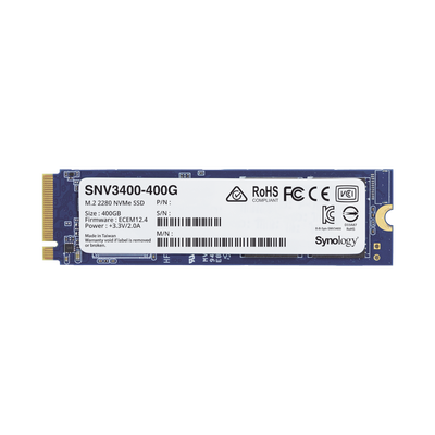 SSD 400GB NVMe M.2 2280, diseñada para Synology NAS con ranuras M.2 integradas SSD 400GB NVMe M.2 2280, diseñada para Synology NAS con ranuras M.2 integradas