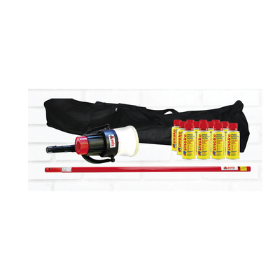 Kit De Prueba De Detectores De Humo, Incluye Extension Telescópica SOLO-101 1.2 m, Dispensador SOLO-330 4", 12 Latas De Humo M8 y Bolsa De Transporte SOLO-604