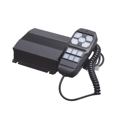 Sirena Vehicular de 100W de Potencia, Con Controlador Unimando Para Control de Tonos, 4 Salidas Auxiliares y Microfono