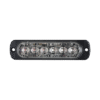 Luz Auxiliar de 12 LED, Rojo/Claro, SAE, Bisel Negro, Lente Transparente