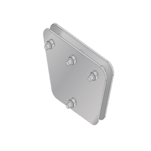 Placas igualadoras con tornillería y separadores, para 3 retenidas. Galvanizado en inmersión (20x20x30 cm). Placas igualadoras con tornillería y separadores, para 3 retenidas. Galvanizado en inmersión (20x20x30 cm).