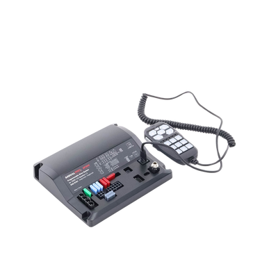 Sirena Vehicular de 200W de Potencia, Con Controlador Unimando de 15 Botones Para Control de Tonos, 12 Salidas Auxiliares y Micrófono