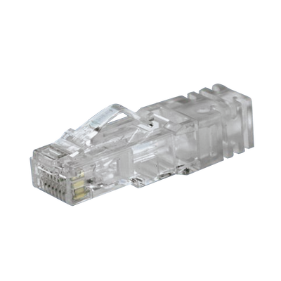 Plug RJ45 Cat6, Para Cable UTP de Calibre 23-24 AWG, Chapado en Oro de 50 micras, Paquete de 100 piezas