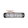 Luz Auxiliar de 6 LED, Ambar, Bisel Negro, Lente Transparente