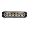 Luz Auxiliar de 6 LED, Ambar, Bisel Negro, Lente Transparente