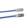 Patch Cord "Skinny" Cat6A Blindado S/FTP, 7ft, Diámetro Reducido 28 AWG, Color Azul