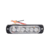 Luz Auxiliar de 6 LED, Roja, Bisel Negro, Lente Transparente