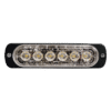 Luz Auxiliar de 6 LED, Roja, Bisel Negro, Lente Transparente