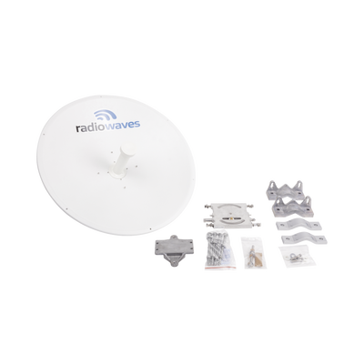 Antena Direccional de alto desempeño, Dimensiones (2 ft), Ganancia de 29 dBi, 4.9-6 GHz, Conectores N-hembra, Fácil instalación, Preensamblada, Montaje incluido