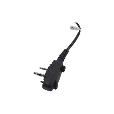 Micrófono de solapa con gancho suave para la oreja y fibra trenzada para puerto de accesorios Icom de 2 pines con tornillos