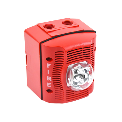 Bocina con Lámpara Estroboscópica para Exterior, con Configuración Estroboscópica Seleccionable, Color Rojo