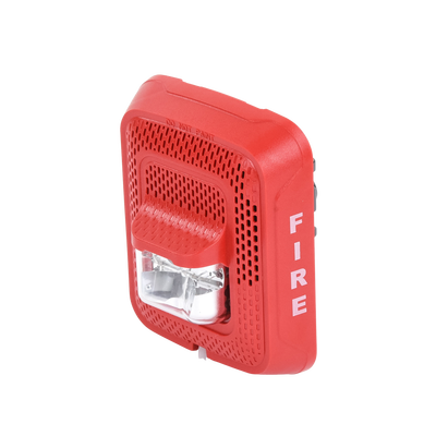 Bocina con Lámpara Estroboscópica, Montaje en Pared, Color Rojo, Nuevo Diseño Moderno y Elegante y Menor Consumo de Corriente