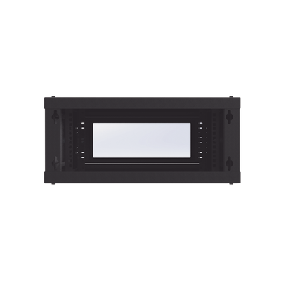 Gabinete de Montaje en Pared, Con Puerta de Cristal, Cuerpo Fijo con Rack, de 19in, 4UR, Color Negro