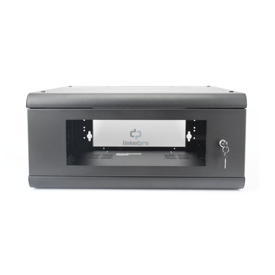 Gabinete de Pared con Puerta de Cristal Templado, 635mm de Profundidad, 4U Rack de 19'', Acero Reforzado
