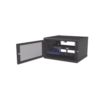 Gabinete de Pared Fijo, Puerta Perforada, Rack 19" de 6 UR (600 x 355 x 523 mm)(An x Al x Prof.)