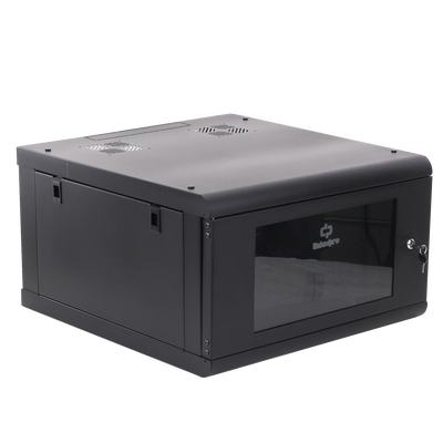 Gabinete de Pared con Puerta de Cristal Templado, 635 mm de Profundidad, 6U Rack de 19'', Acero Reforzado