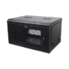 Gabinete de Pared de 6U con Puerta Perforada, 455 mm de Profundidad Total, Rack de 19'', Acero Reforzado Color Negro