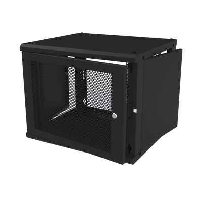 Gabinete de Pared Fijo, Puerta Perforada, con Rack de 19in, 9 Unidades de Rack