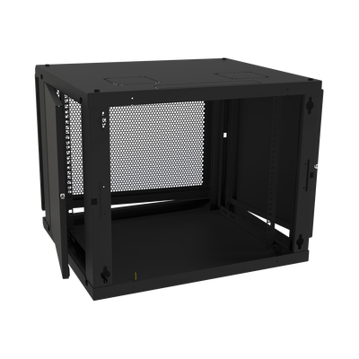 Gabinete de Pared Fijo, Puerta Perforada, con Rack de 19in, 9 Unidades de Rack