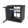 Gabinete para Montaje en Pared Cuerpo Fijo, con 12 Unidades de Rack, de 19in, Puerta de Cristal Templado, Fabricado en Acero