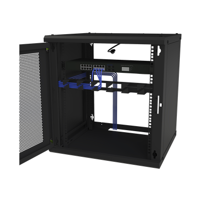 Gabinete de Pared Fijo, Puerta Perforada, Rack 19in, de 12 Unidades de Rack