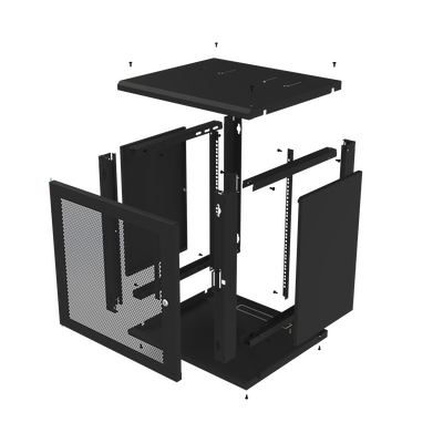 Gabinete de Pared Fijo, Puerta Perforada, Rack 19in, de 12 Unidades de Rack