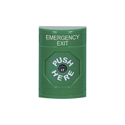 Botón de Salida de Emergencia, Texto en Inglés, Restablecimiento con Llave Botón de Salida de Emergencia, Texto en Inglés, Restablecimiento con Llave