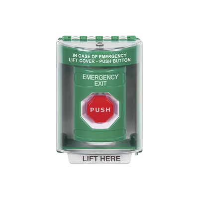 Botón de Salida de Emergencia / Cubierta de Policarbonato Súper Resistente de Superficie con Espaciador / Temporizador Ajustable Neumático