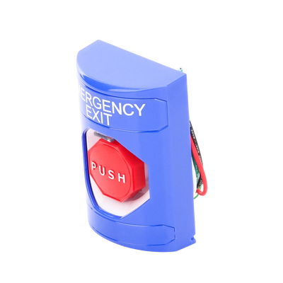 Botón De Salida De Emergencia Con Bocina De Advertencia Integrada, Interior/Exterior, Texto En Ingles, Tapa Protectora De Policarbonato Súper Resistente, Neumático Botón De Salida De Emergencia Con Bocina De Advertencia Integrada, Interior/Exterior, Texto En Ingles, Tapa Protectora De Policarbonato Súper Resistente, Neumático