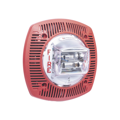 Bocina con estrobo para pared color roja