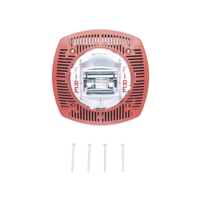 Bocina con estrobo para pared color roja