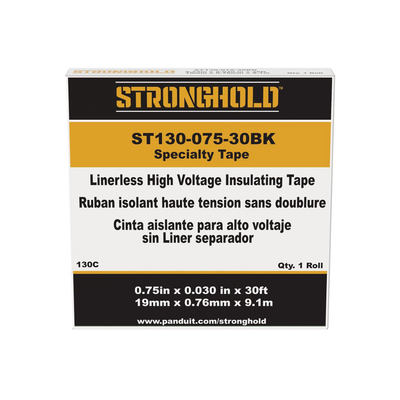Cinta Eléctrica STRONGHOLD para Aislar de Caucho EPR, Autoadhesiva, Uso Industrial en Uniones de Alto Voltaje y Temperatura , Grosor de 0.76mm (30 mil), Ancho de 19mm, y 9.1m de Largo, Color Negro Cinta Eléctrica STRONGHOLD para Aislar de Caucho EPR, Autoadhesiva, Uso Industrial en Uniones de Alto Voltaje y Temperatura , Grosor de 0.76mm (30 mil), Ancho de 19mm, y 9.1m de Largo, Color Negro