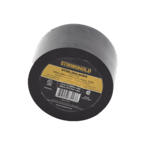 Cinta Eléctrica STRONGHOLD Para Aislar, de PVC, Trabajo Pesado Eléctrico (UV, abrasión, aceite, corrosión), Grosor 0.21 mm (8.5 mil), Ancho 50 mm, y 20 m Largo, Uso Int./Ext., Color Negro. Superior a cinta Super 33