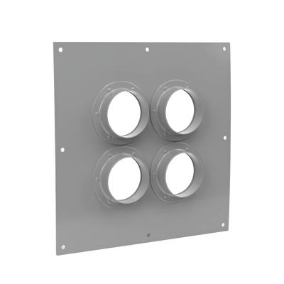 Placa Pasamuros Con Capacidad de 4 Botas de 4" Placa Pasamuros Con Capacidad de 4 Botas de 4"