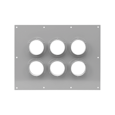 Placa Pasamuro Con Capacidad de 6 Botas de 4" Placa Pasamuro Con Capacidad de 6 Botas de 4"