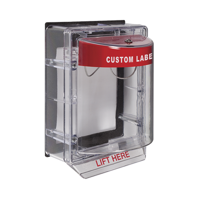 Cubierta Protectora de Policarbonato Serie Stopper II® , Con Bocina, Con Espaciador, Montaje Empotrado, Etiqueta Personalizada