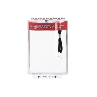 Cubierta Universal Transparente con Espaciador, Texto de Incendio en Español