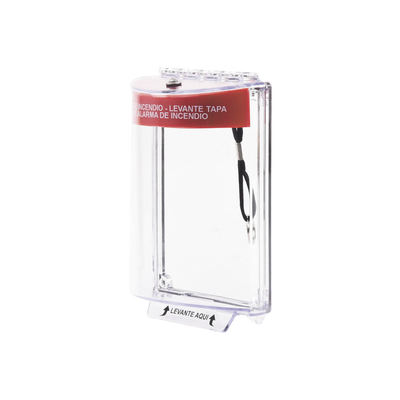 Cubierta Universal Transparente con Espaciador, Texto de Incendio en Español