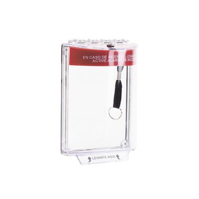 Cubierta Universal Transparente con Espaciador, Texto de Incendio en Español