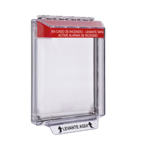 Cubierta Universal Transparente de Bajo Perfil y Texto de Incendio en Español Cubierta Universal Transparente de Bajo Perfil y Texto de Incendio en Español