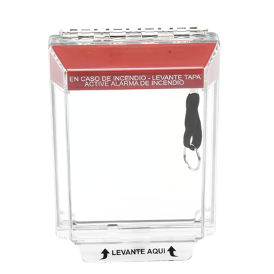 Cubierta Universal Transparente, de Bajo Perfil, Texto de Incendio en Español, Notificación Audible y Visible
