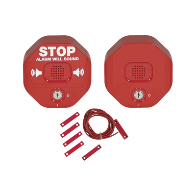 Alarma multifunción Exit Stopper® con bocina remota, para puertas dobles Alarma multifunción Exit Stopper® con bocina remota, para puertas dobles